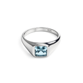 Aqua Signet 925 Silver Ring