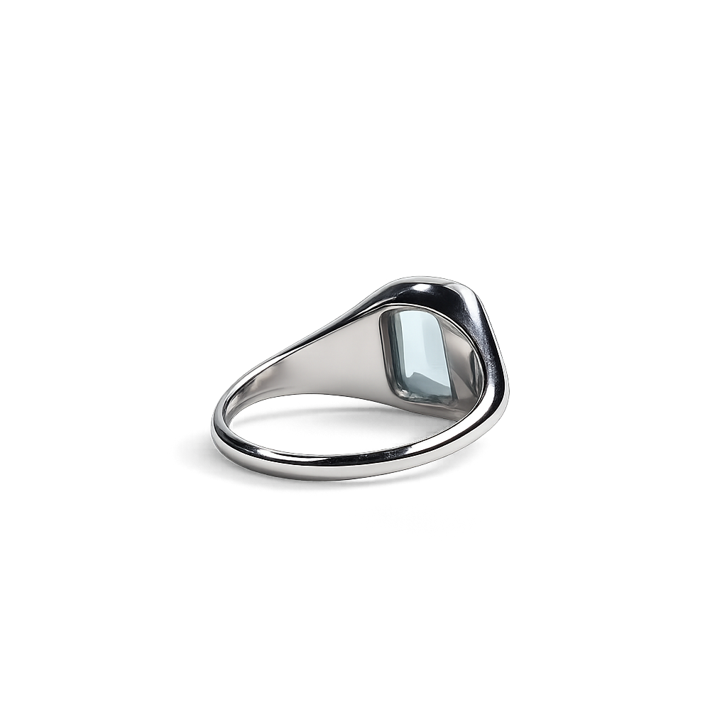 Aqua Signet 925 Silver Ring