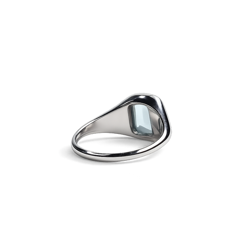 Aqua Signet 925 Silver Ring