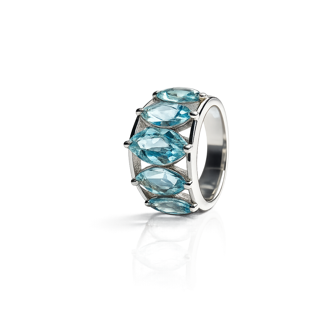 Aqua Marquis 925 Silver Ring