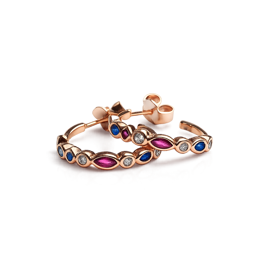 Harlequin Rose Gold Earrings