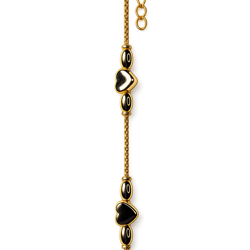 Heart Charms Gold Bracelet