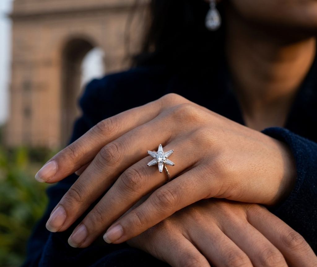 Starburst Twist 925 Silver Ring