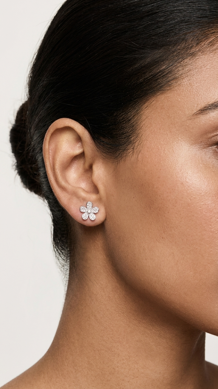 925 Silver Flower Studs